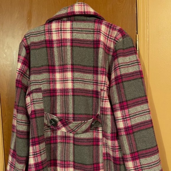 Rue21, Wool Plaid Pea Coat, Size XL - Picture 4 of 6